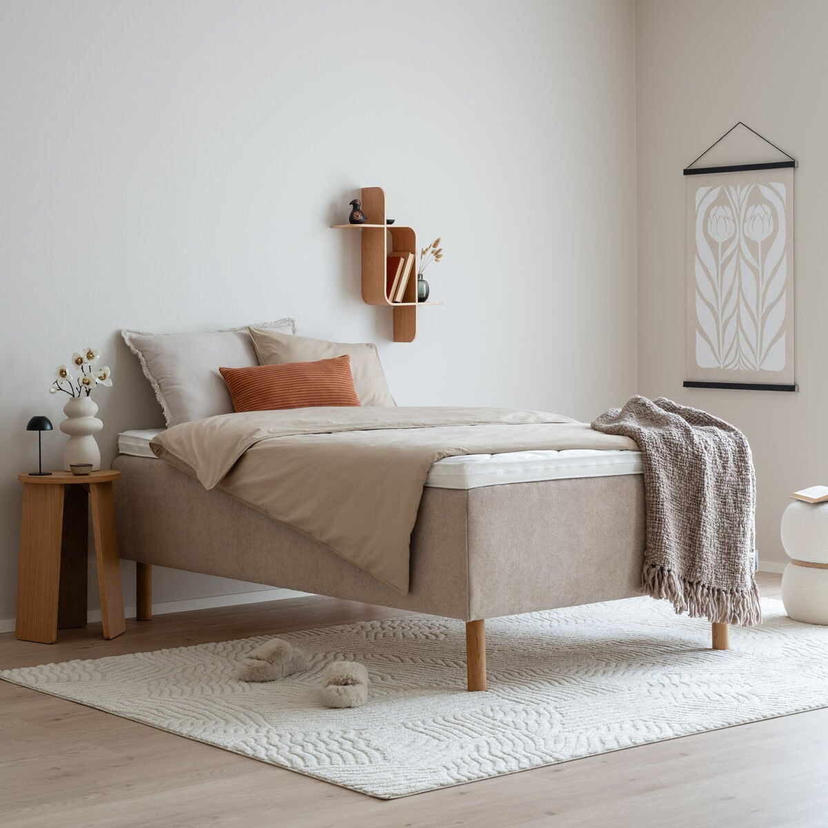 Unia Kulta runkopatjasänky 120x200 XL beige, Unia Pronssi 5cm
