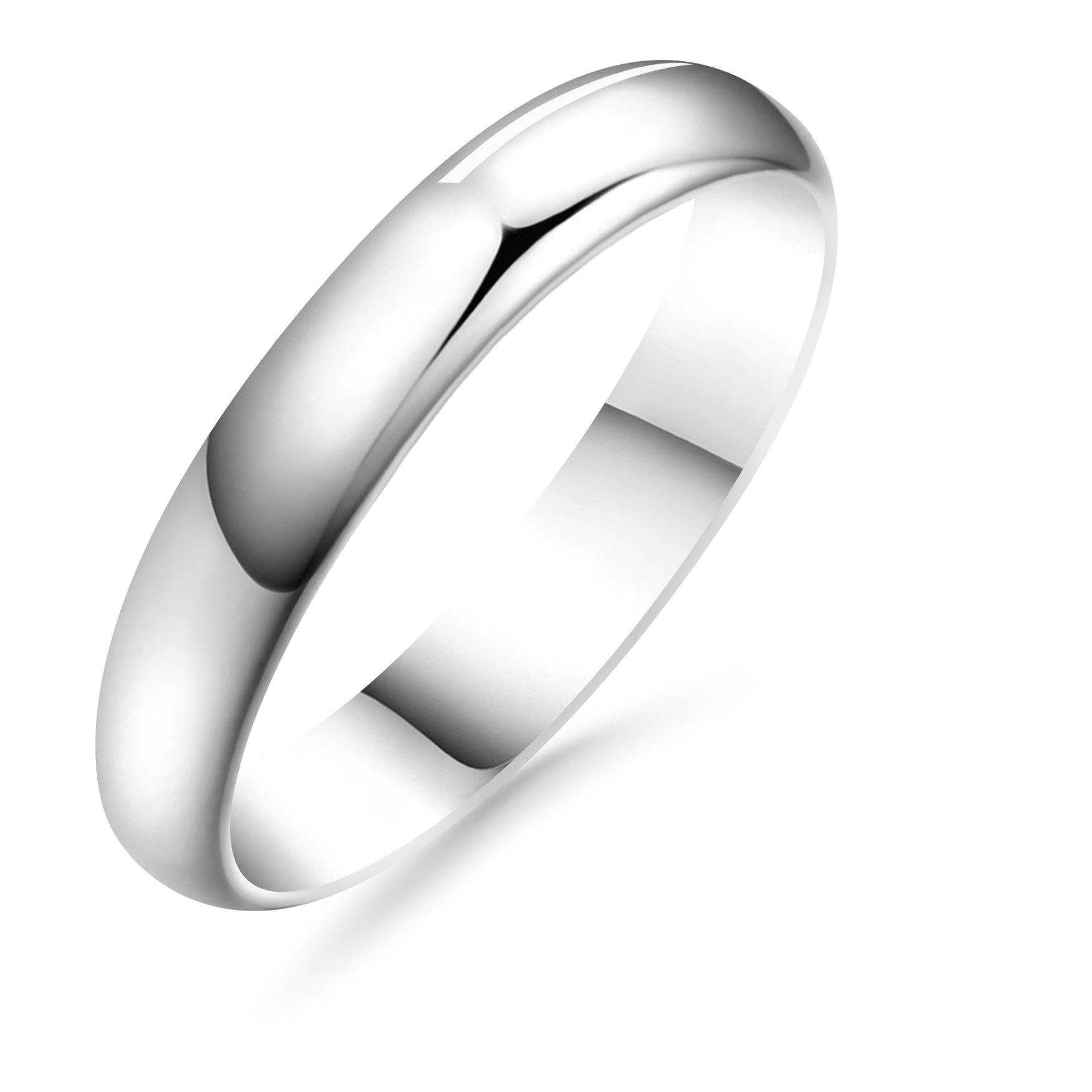 Silván Kihlasormus 4mm puolipyöreä 14K valkokultaa