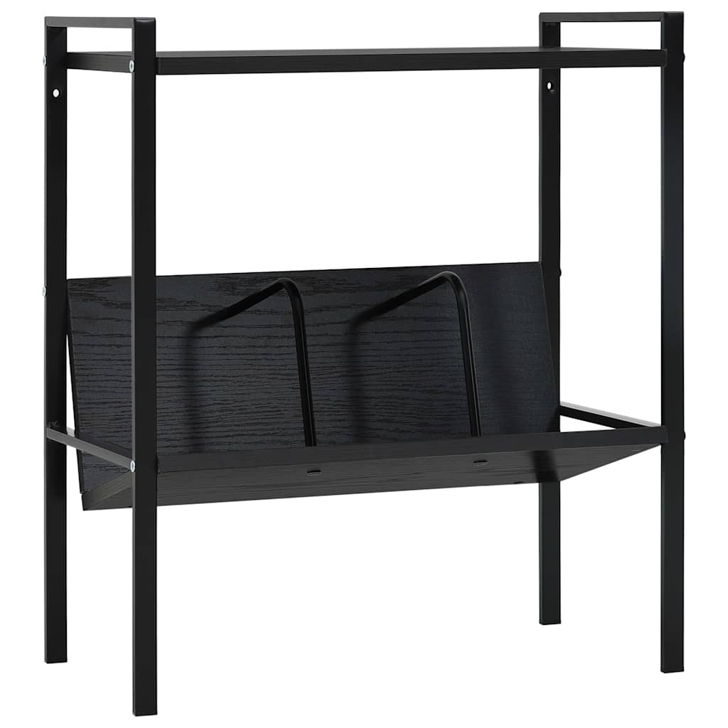 vidaXL 2-tasoinen Kirjahylly musta 52x28x59 cm tekninen puu