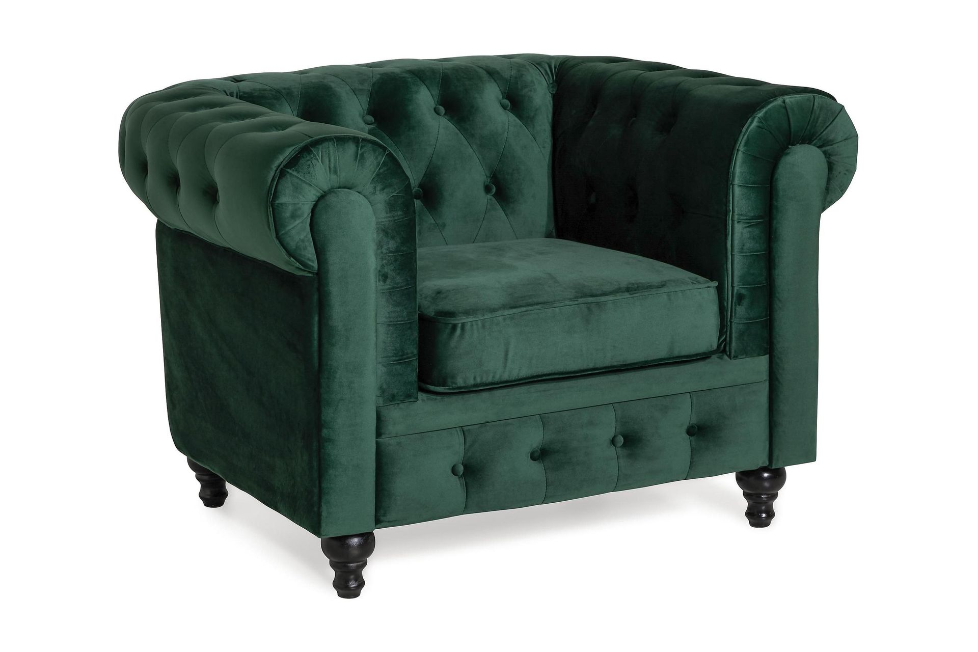 Chesterfield Lyx samettinojatuoli – Tummanvihreä